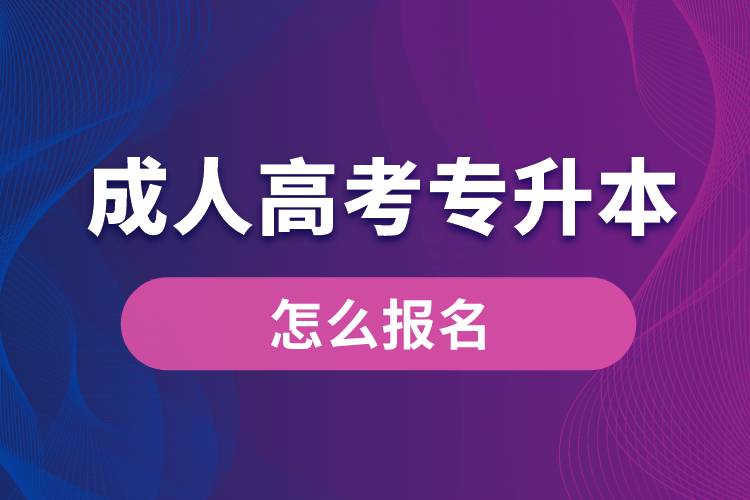 成人高考專升本怎么報名