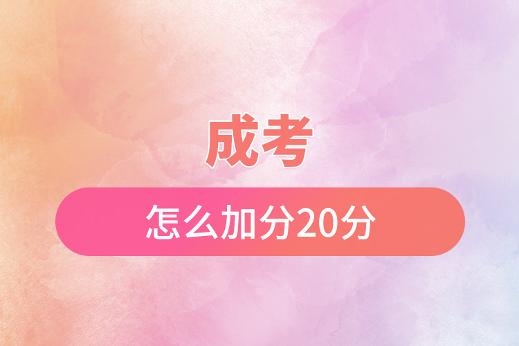 成考怎么加分20分