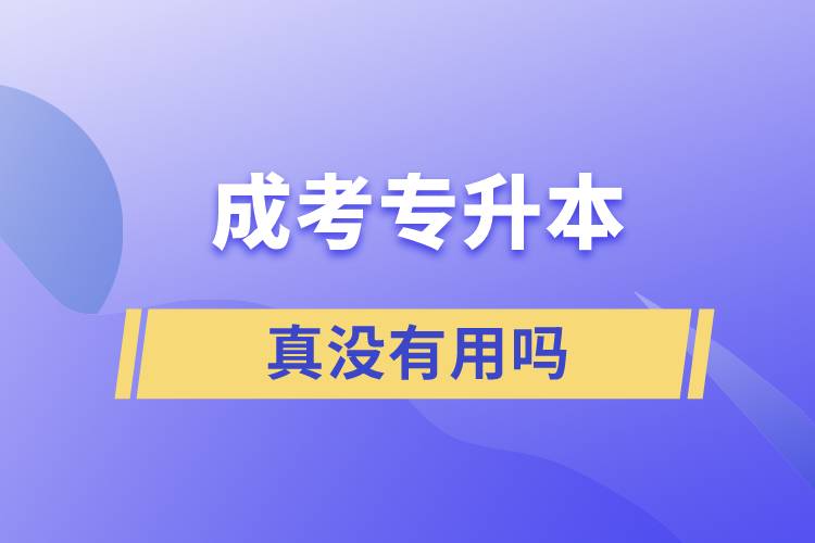 成考專升本真沒(méi)有用嗎